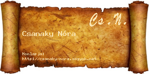 Csanaky Nóra névjegykártya