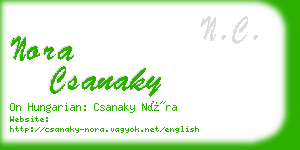 nora csanaky business card